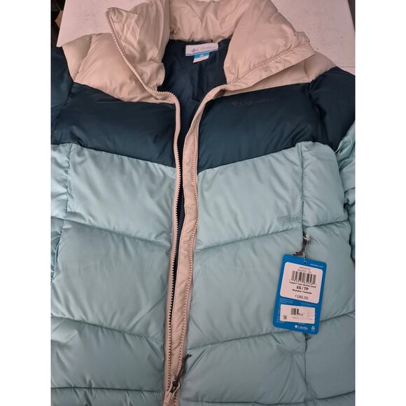 Columbia Women's Size XS Puffect Jacket Warm Winter Blue Cream - Picture 3 of 8